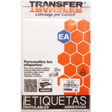 ETIQUETA ADHESIVA TRANSFER BLANCA NO.5  25X25 MM. C/480
