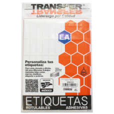 ETIQUETA ADHESIVA TRANSFER BLANCA NO.6  13X38 MM. C/600