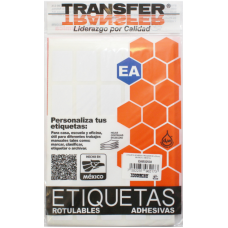 ETIQUETA ADHESIVA TRANSFER BLANCA NO.7  25X38 MM. C/300