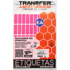 ETIQUETA ADHESIVA TRANSFER ROSA NO.6  13X38 MM. C/350