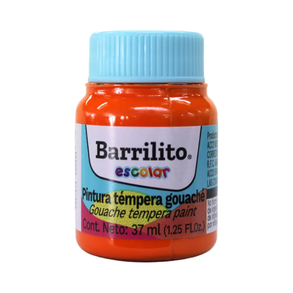 PINTURA BARRILITO TEMPERA NO.517 NARANJA