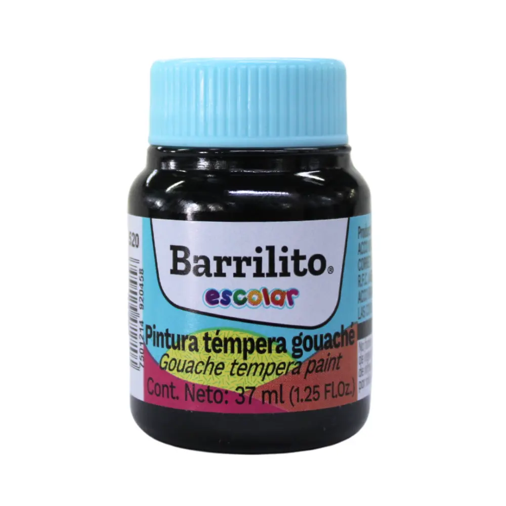 PINTURA BARRILITO TEMPERA NO.520 NEGRO