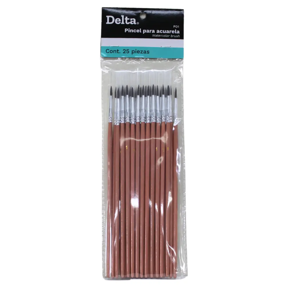 PINCEL DELTA P/ACUARELA NO.1 PD1 PTE. C/25 PZA