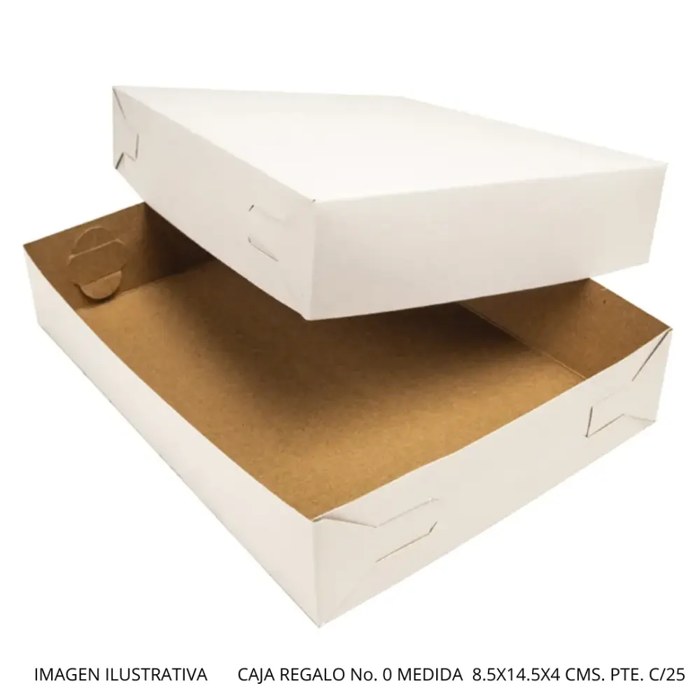 CAJA REGALO NO. 0 MEDIDA  8.5X14.5X4 CMS. PTE. C/25