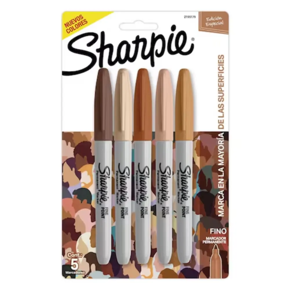 MARCADOR SHARPIE PIEL /FINO BLISTER C/5 PZAS.