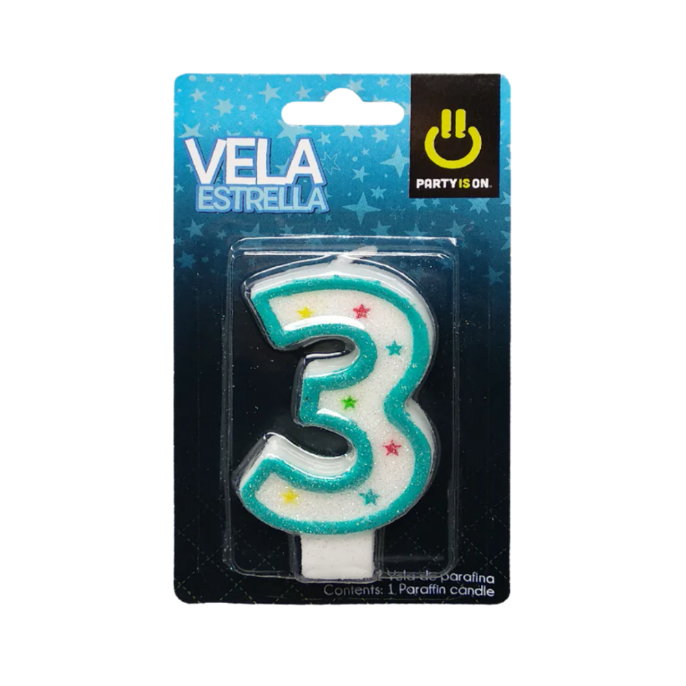 VELA P/PASTEL AZUL 3