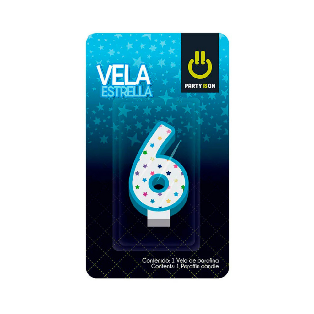 VELA P/PASTEL AZUL 6