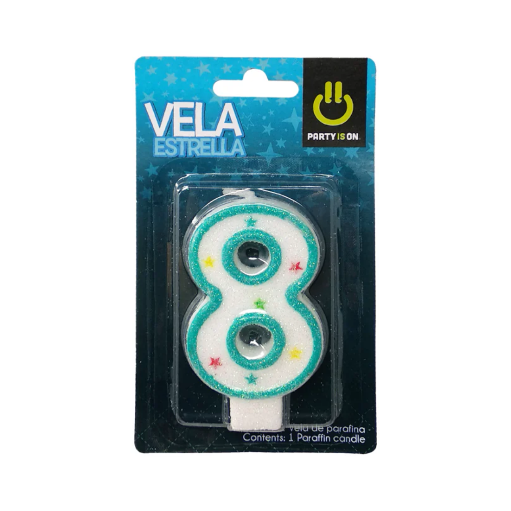VELA P/PASTEL AZUL 8