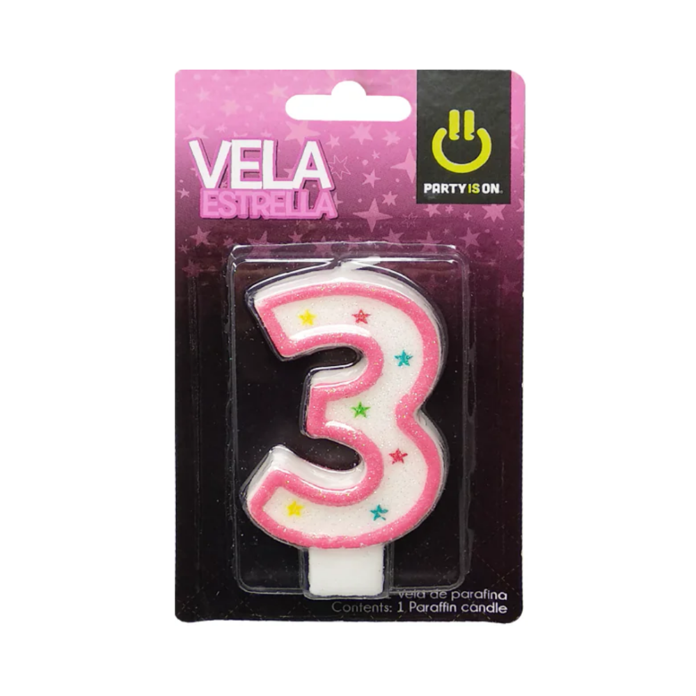 VELA P/PASTEL ROSA 3