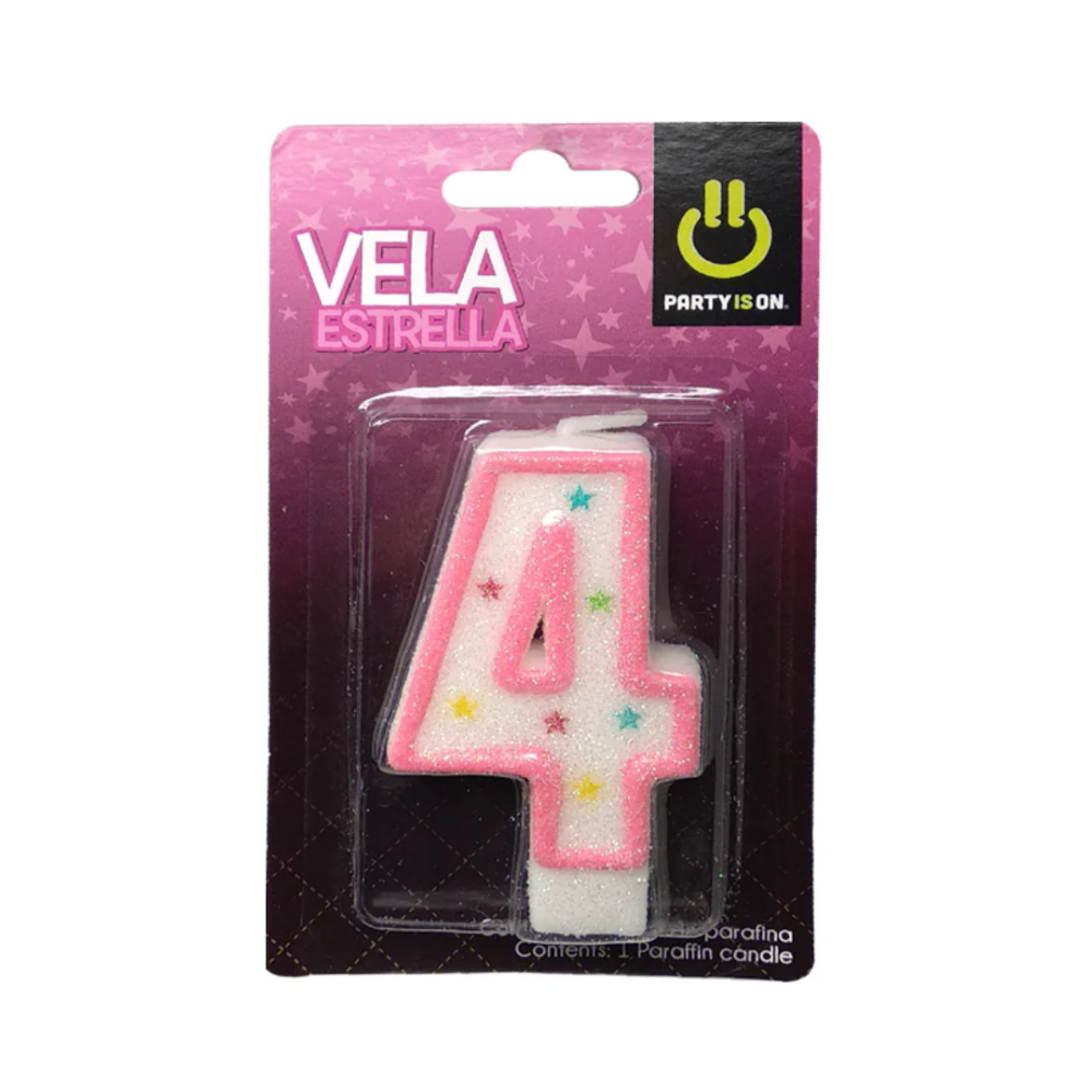 VELA P/PASTEL ROSA 4