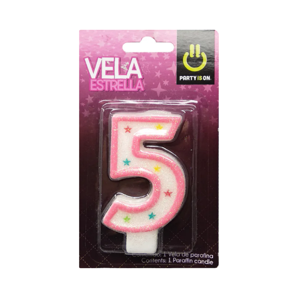 VELA P/PASTEL ROSA 5
