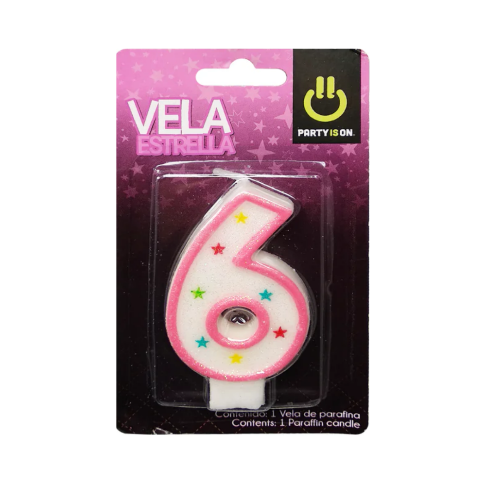 VELA P/PASTEL ROSA 6