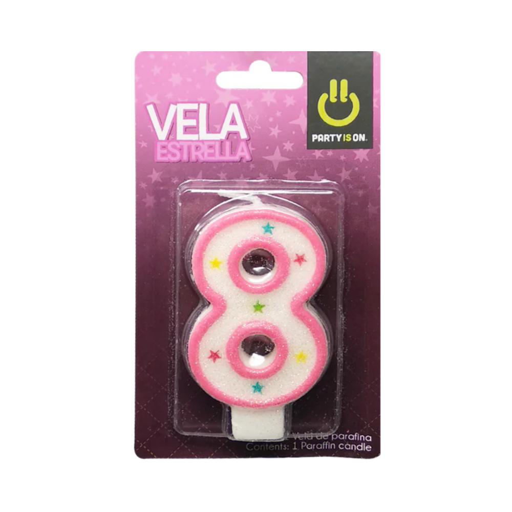VELA P/PASTEL ROSA 8
