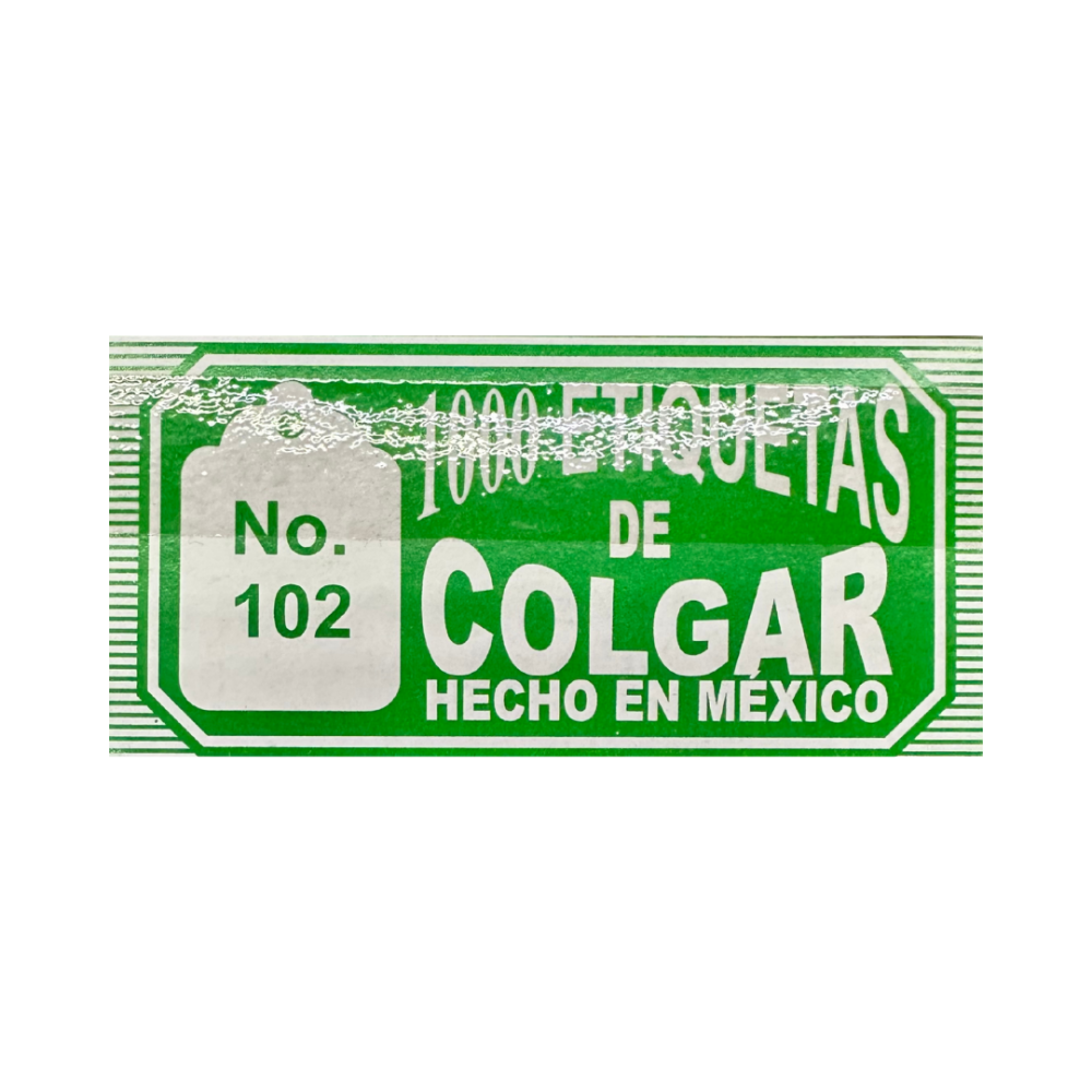 ETIQUETAS DE COLGAR NO 102 CAJA C/1000