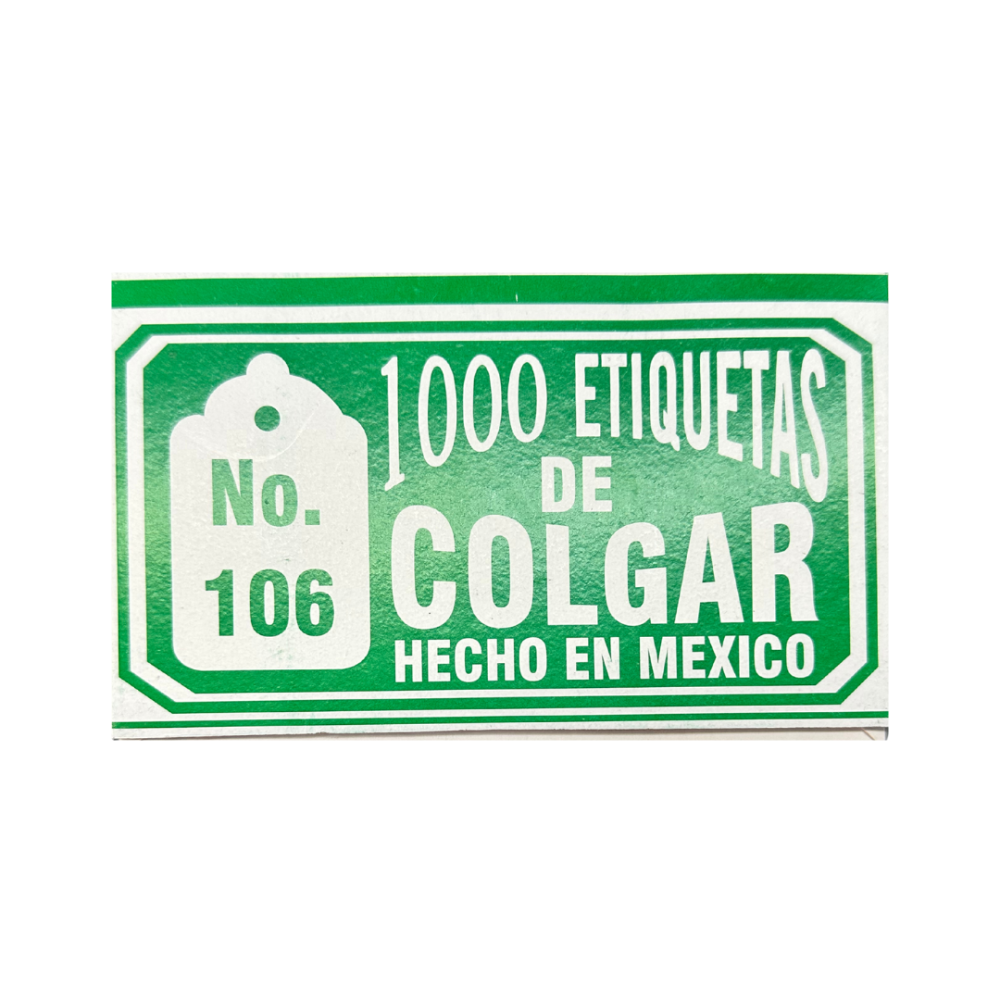 ETIQUETAS DE COLGAR NO 106 CAJA C/1000