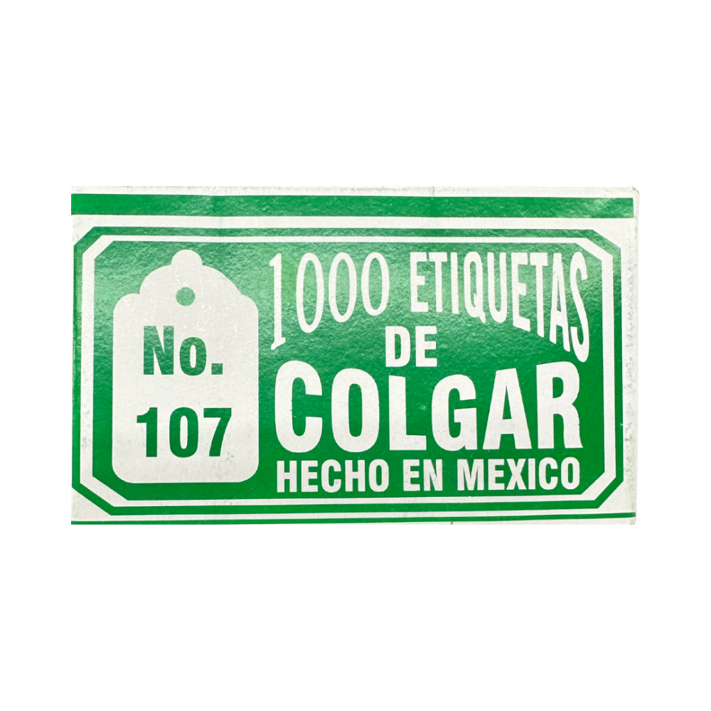 ETIQUETAS DE COLGAR NO 107 CAJA C/1000