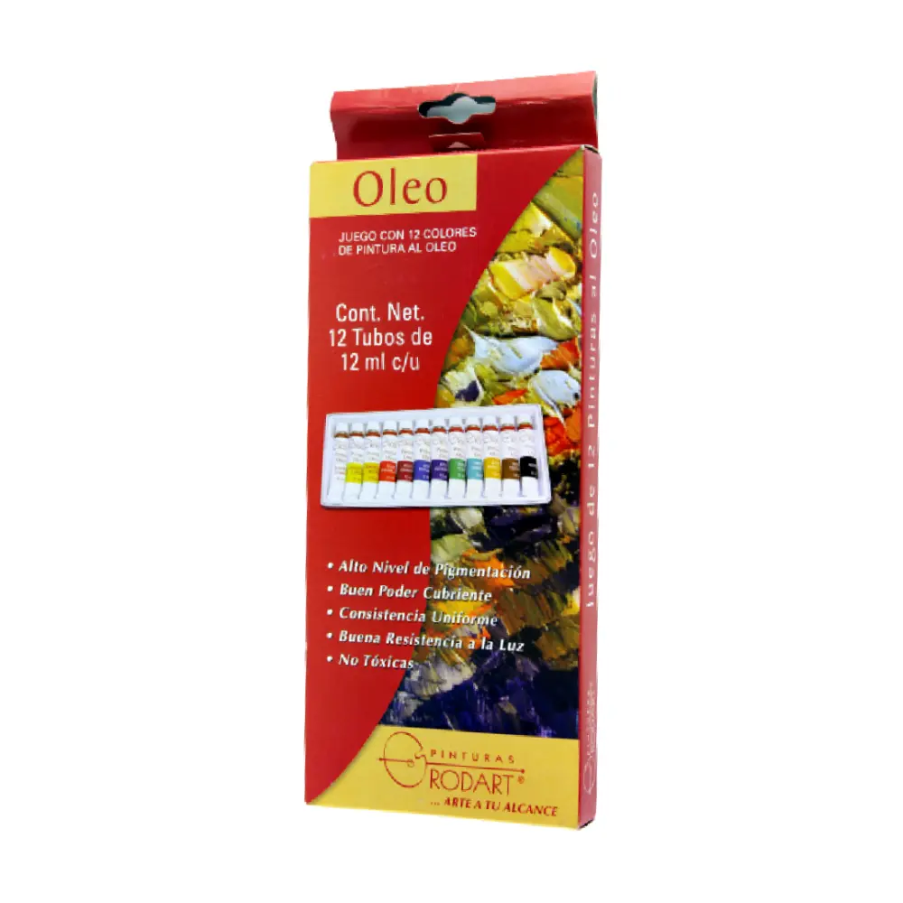 PINTURAS OLEO RODART EN TUBO 12 ML. ESTUCHE C/12