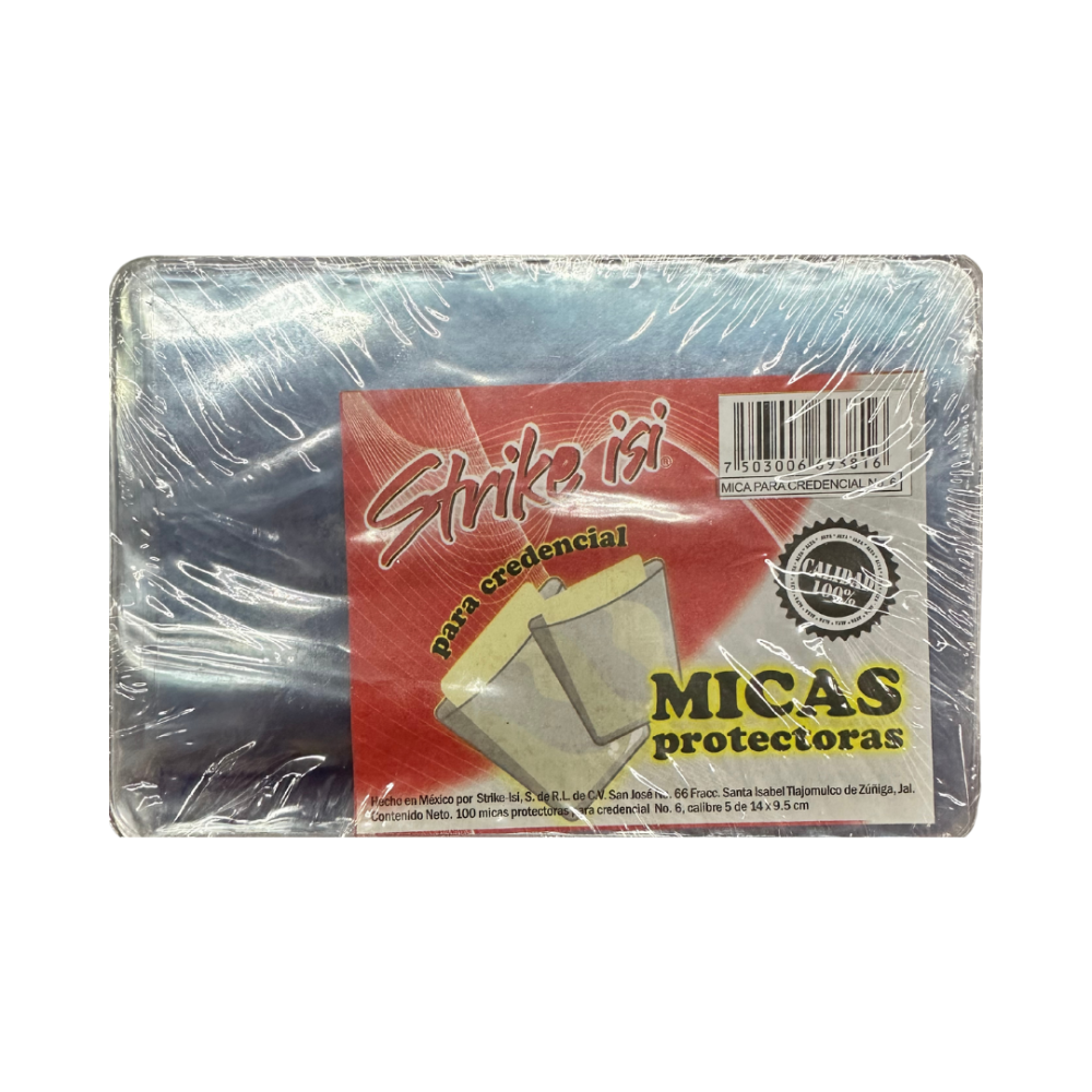 MICA VINIL NO.6 STRIKE ISI CREDENCIAL 14X9.5 PTE. C/100