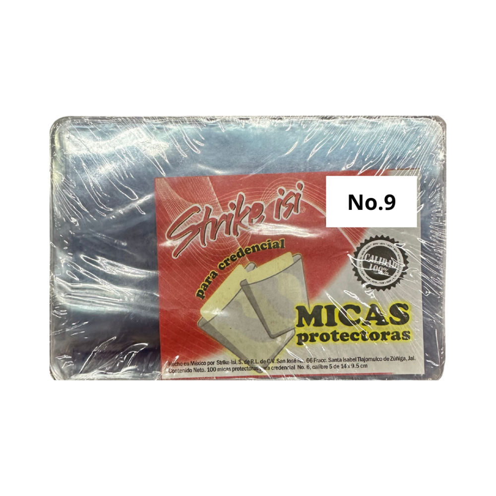 MICA VINIL NO.9 STRIKE ISI 6196 CREDENCIAL PTE. C/100