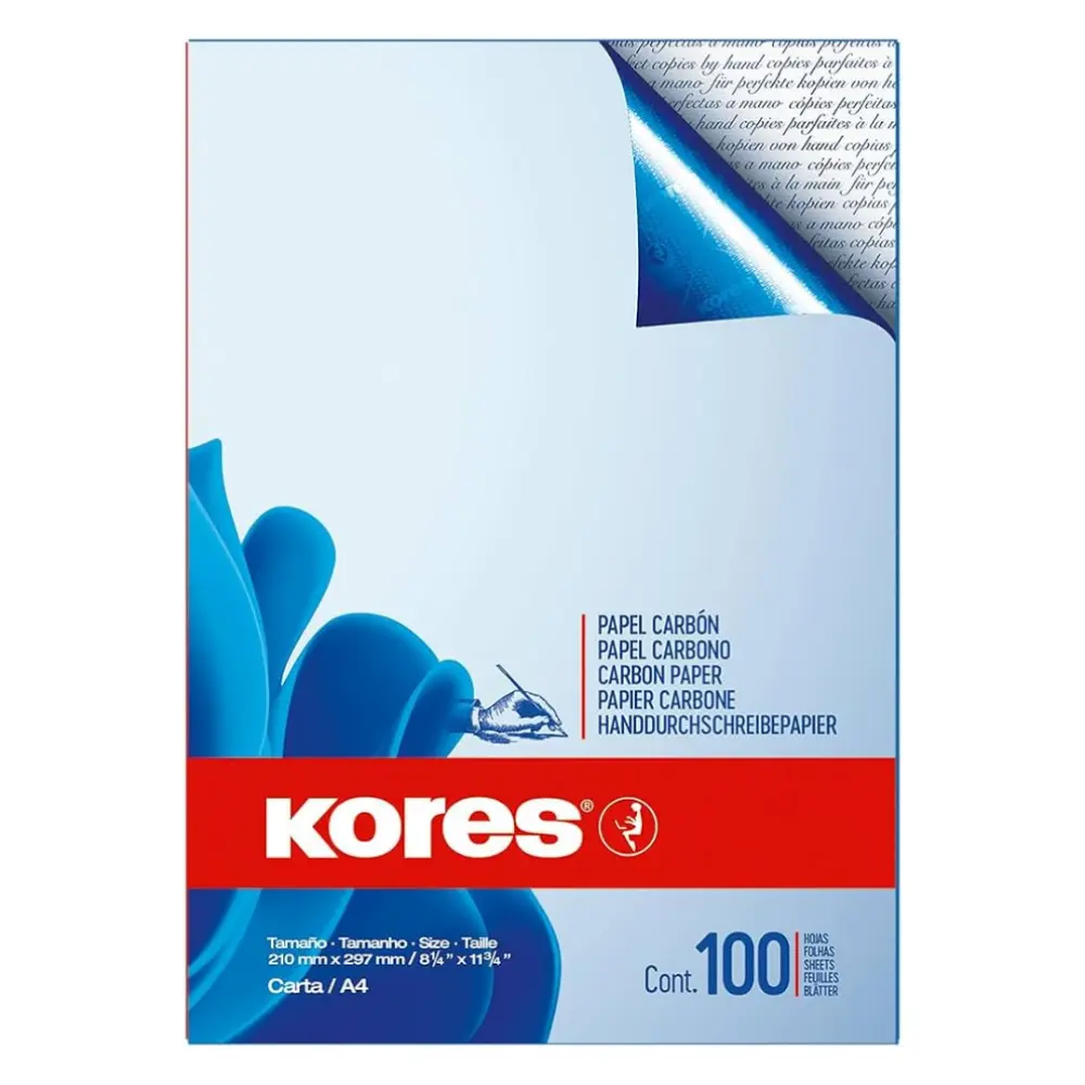 PAPEL CARBON KORES CARTA 21X29.7 AZUL