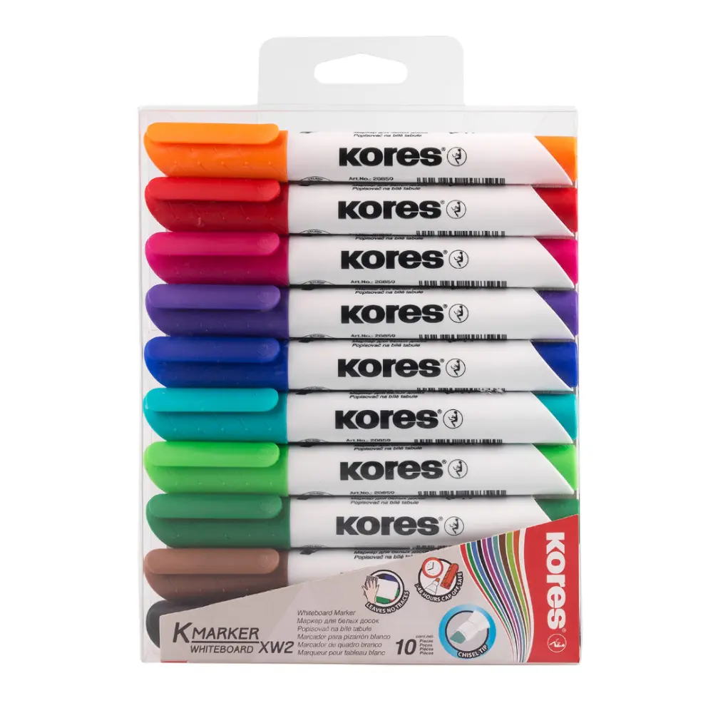 MARCADOR KORES PARA PINTARRON ESTUCHE C/10 SURTIDO