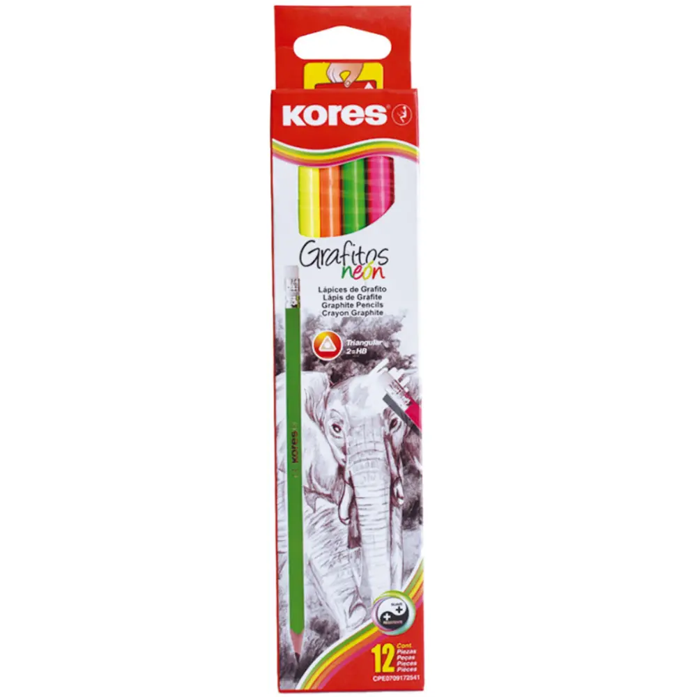 LAPIZ KORES NEON CAJA C/12 PZAS.