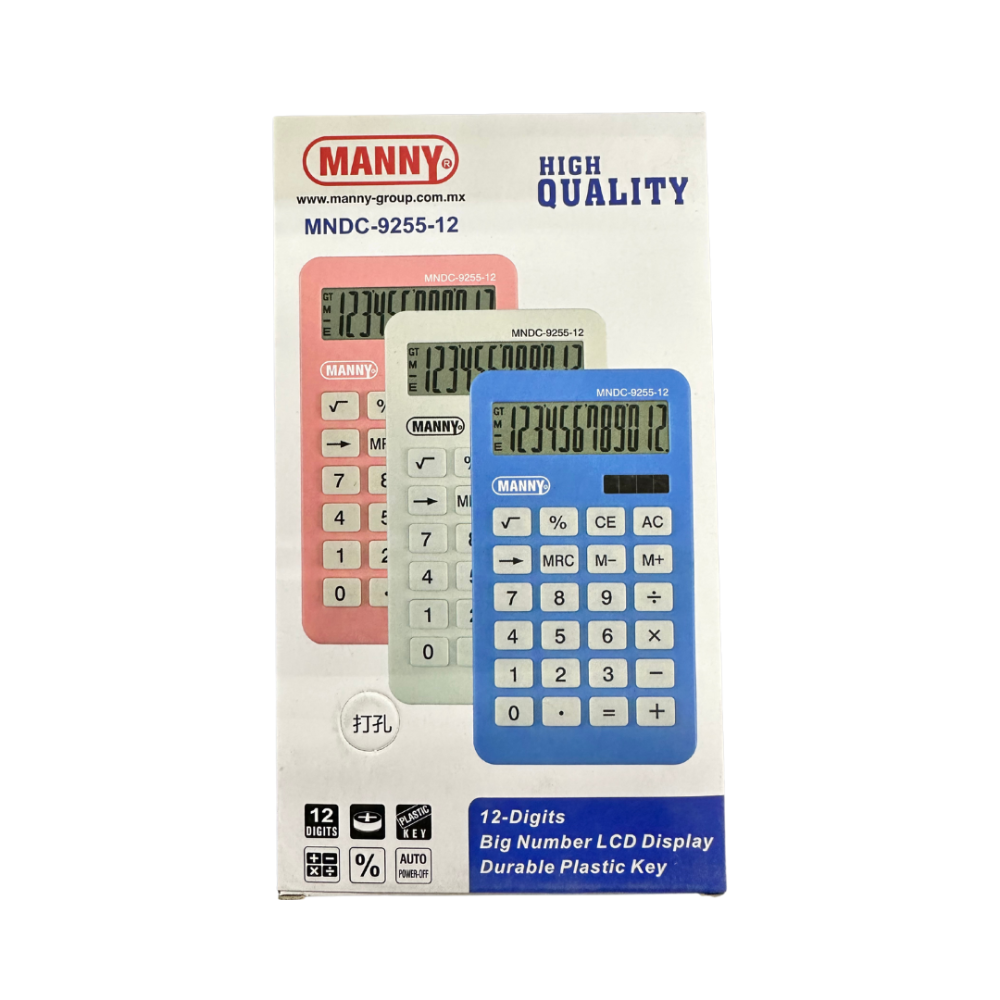 CALCULADORA MANNY MOD. MNDC-9255-12 12 DIGITOS
