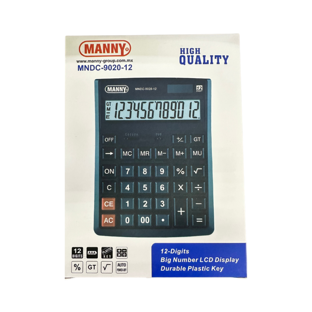 CALCULADORA MANNY MOD. MNDC-9020-12 12 DIGITOS
