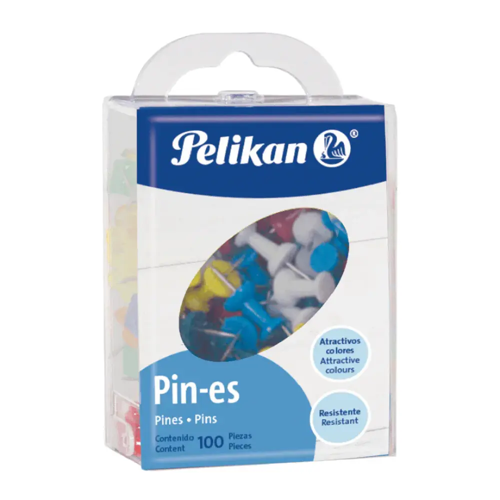 PIN-ES PELIKAN CAJA SURTIDA C/100 PZAS.