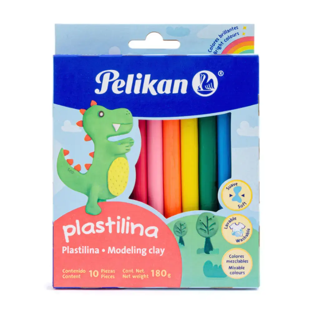 PLASTILINA PELIKAN CAJA CON 10 BARRAS
