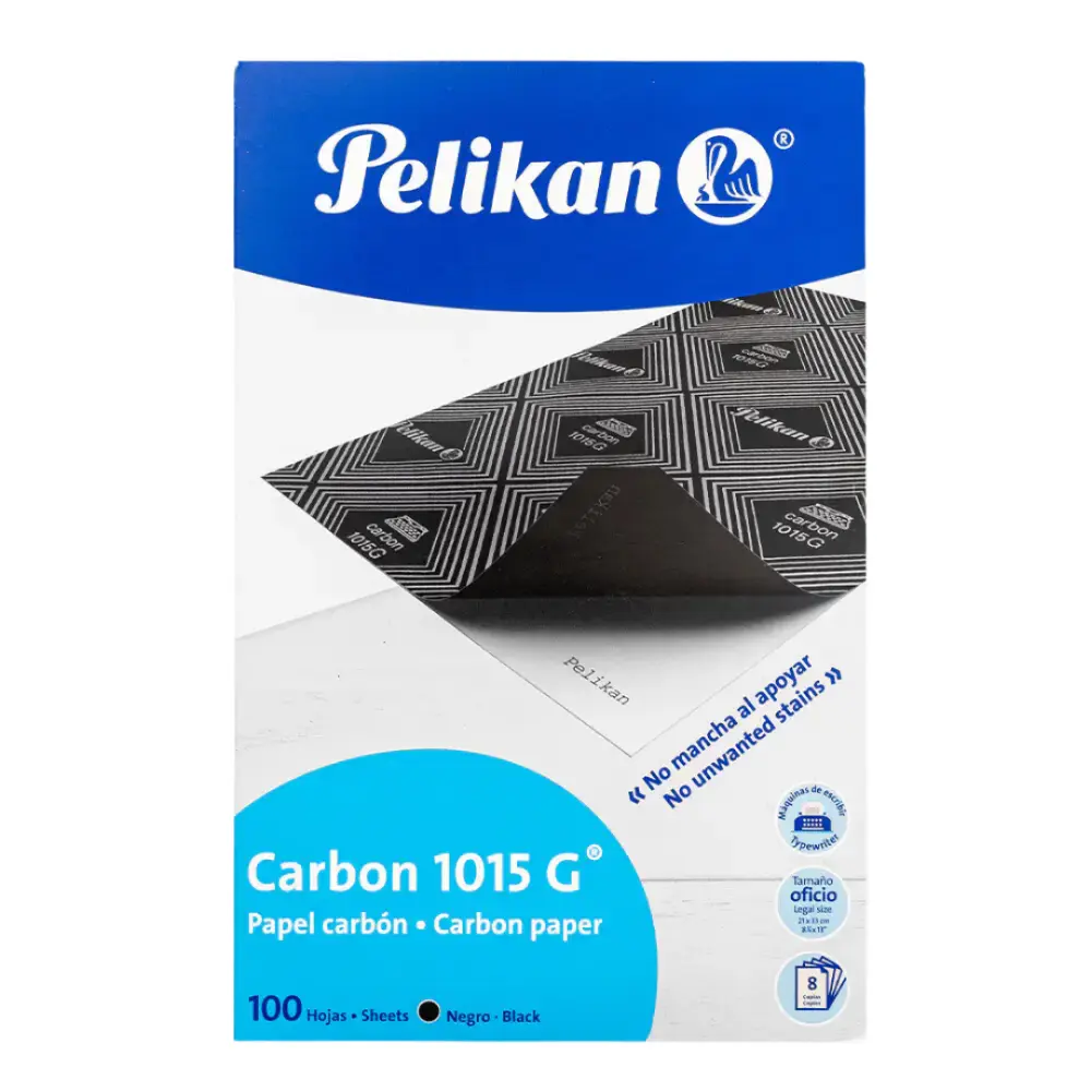 PAPEL CARBON PELIKAN 1010 OFICIO NEGRO PTE. C/100