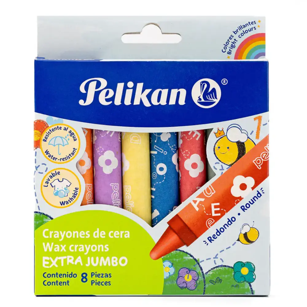 CRAYON PELIKAN EXTRA JUMBO C/8 PZAS.