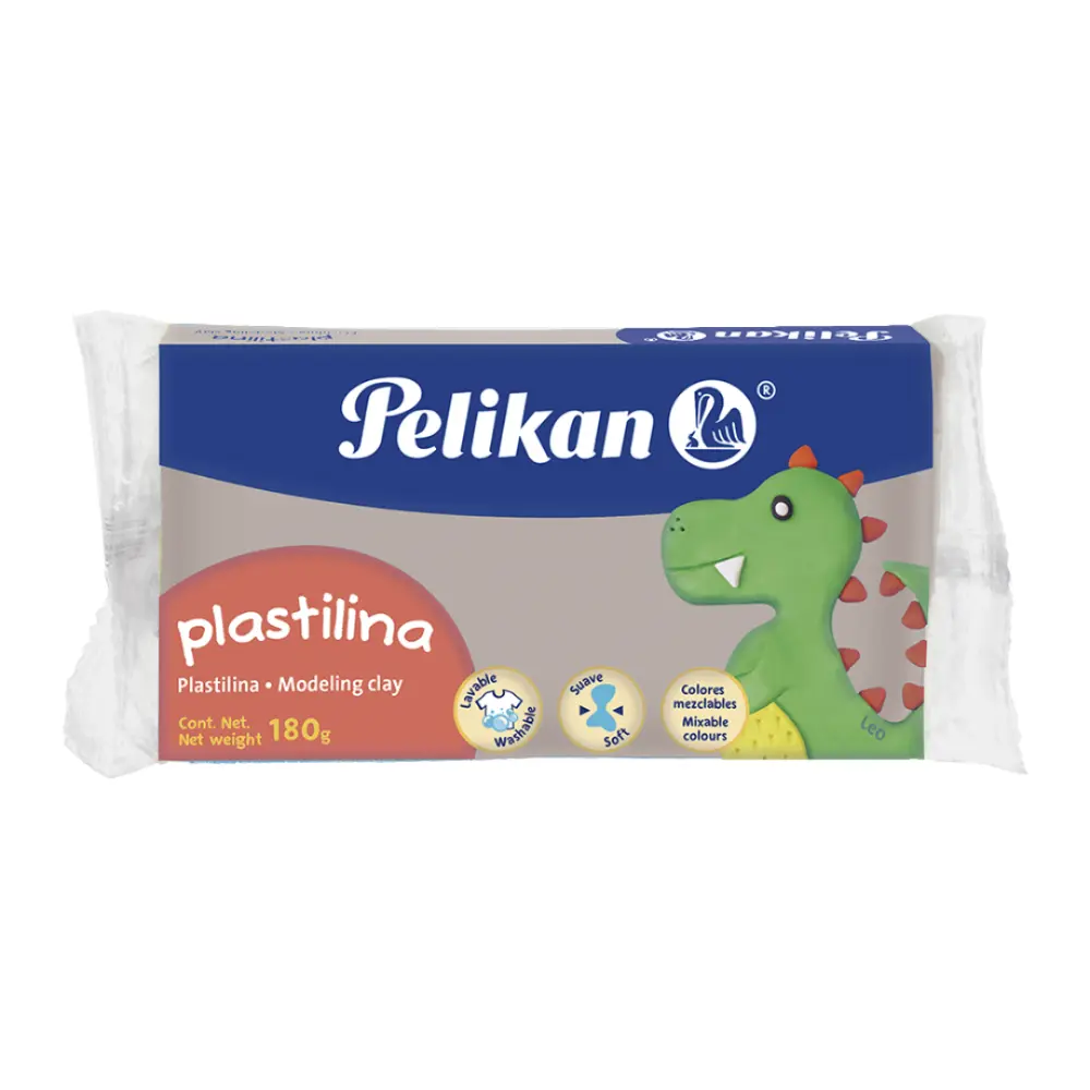 PLASTILINA PELIKAN BARRA 180 GRS. GRIS