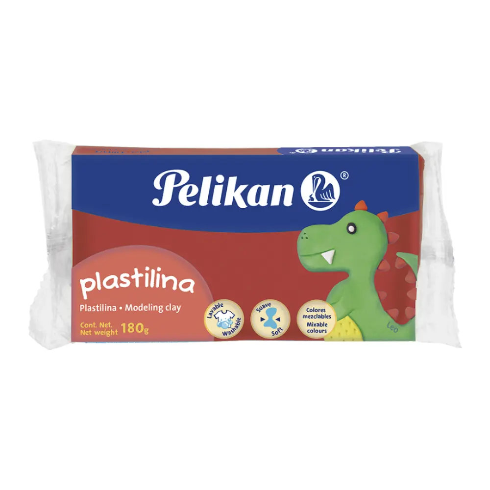 PLASTILINA PELIKAN BARRA 180 GRS. ROJA