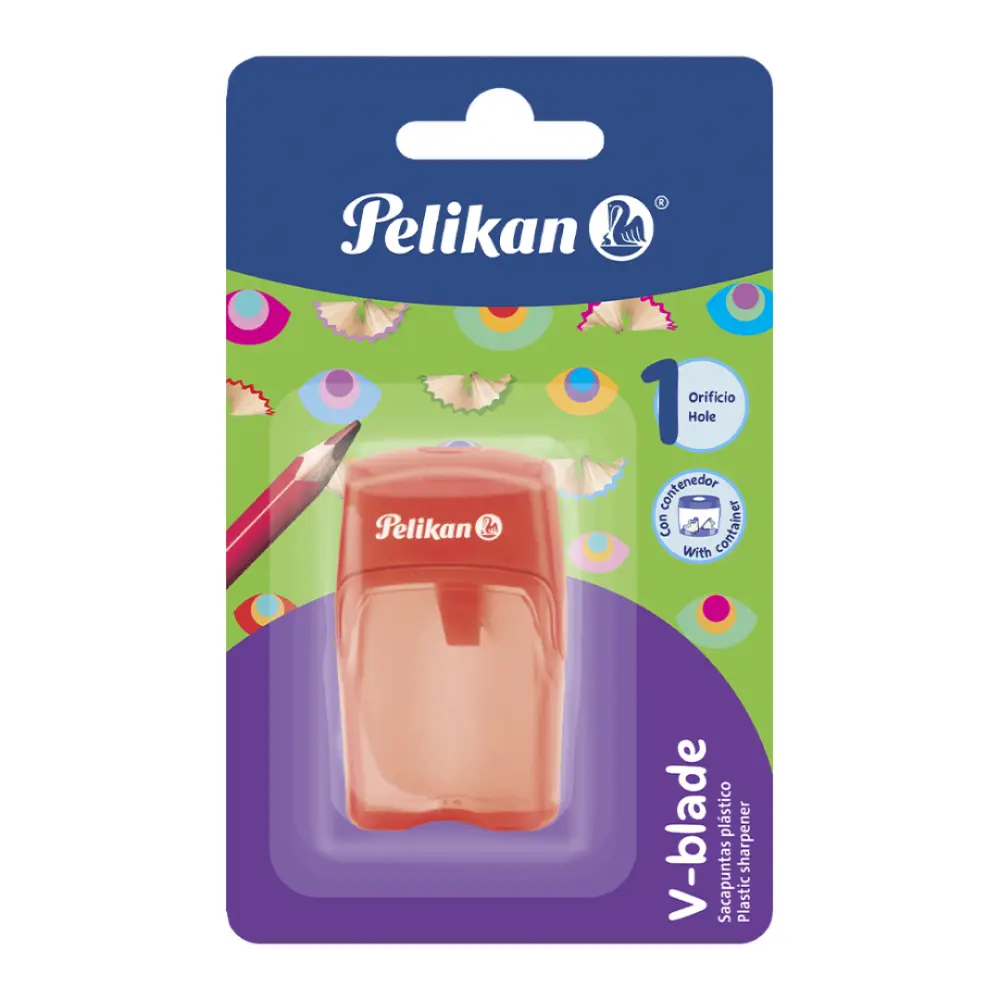SACAPUNTAS PELIKAN 1 ORIFICIO CON DEPOSITO MOD.V-BLADE