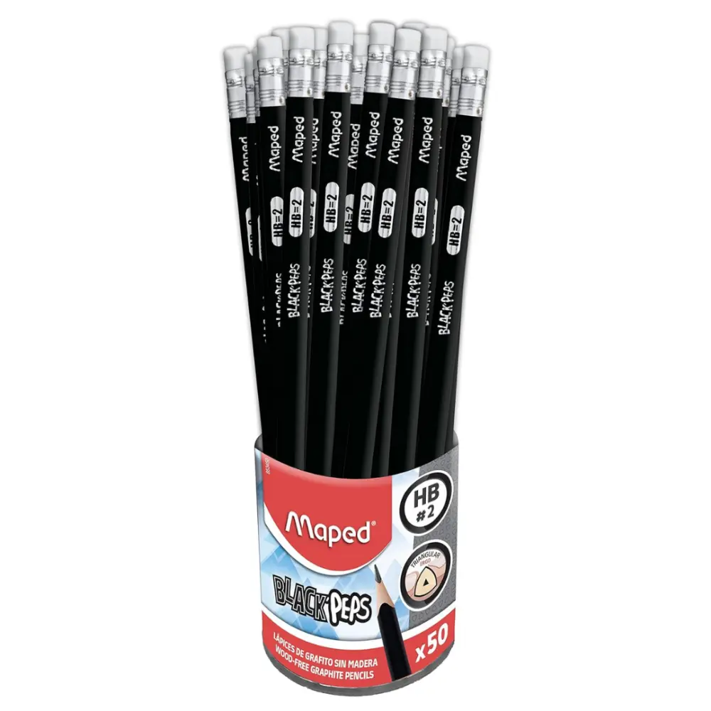 LAPIZ MAPED BLACKPEPS NEGRO BOTE C/50 PZAS.