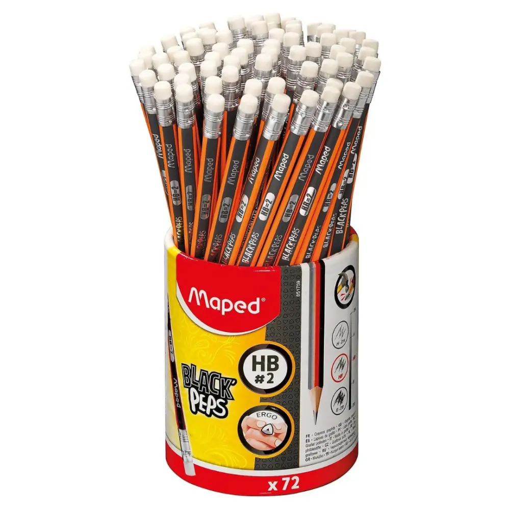 LAPIZ MAPED BLACKPEPS NO.2 BOTE C/72 PZAS.