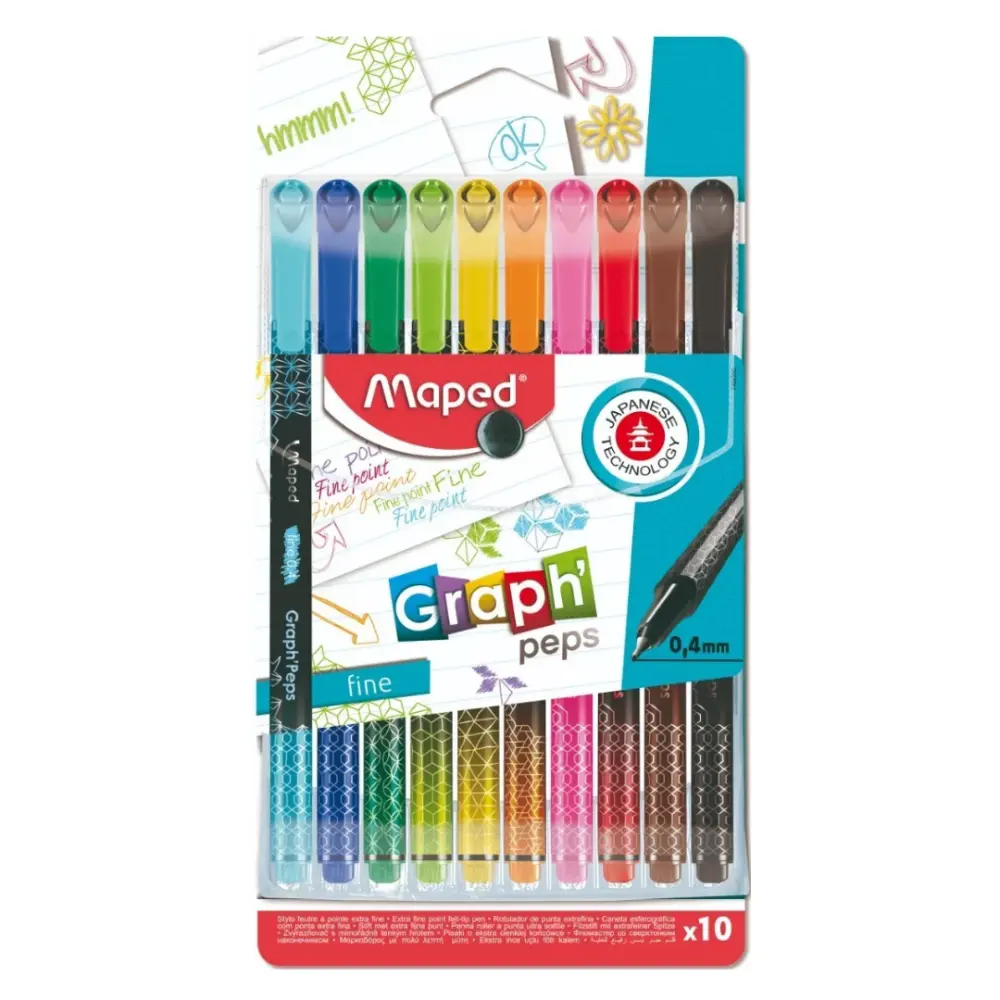 ROTULADOR GRAPH PEPS ESTUCHE DECORADO C/10 PZAS.