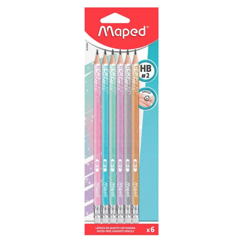 LAPIZ MAPED GLITTER DECO BLISTER C/6 PZAS.