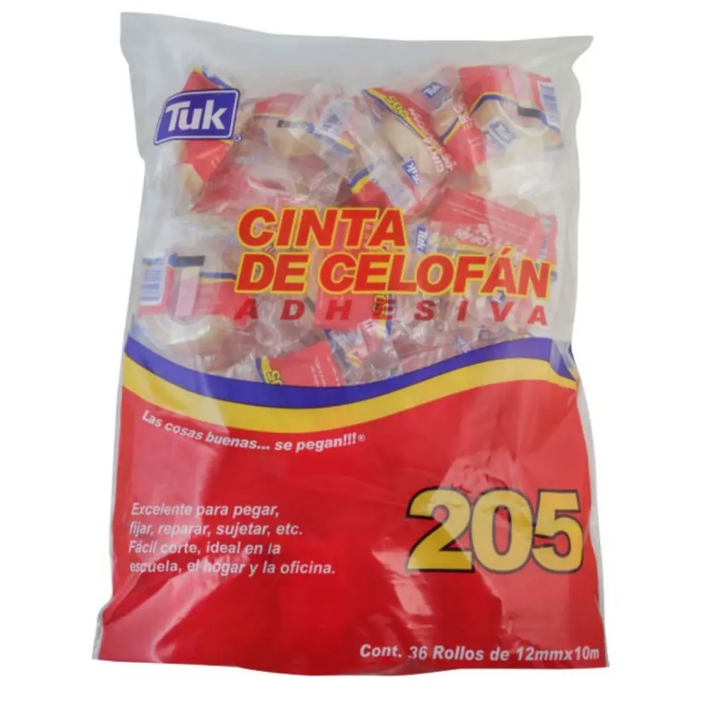 CINTA TUK 12X10 CELOFAN 205 BOLSA C/36 PZAS.
