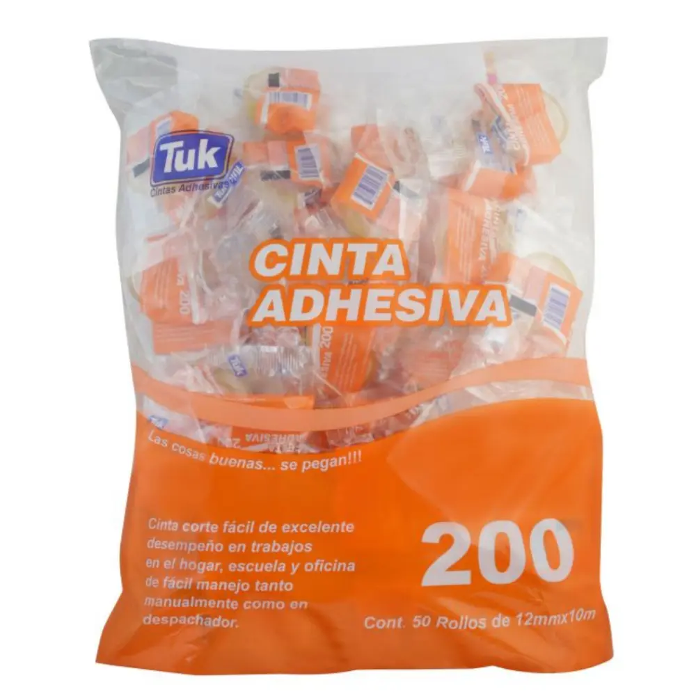 CINTA 200 TUK 12X10 CORTE FACIL BOLSA C/50 PZ