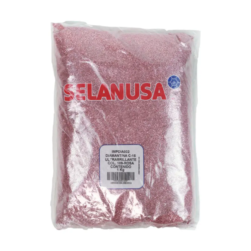 DIAMANTINA C-40 GRUESA BOLSA 1 KILO ROSA