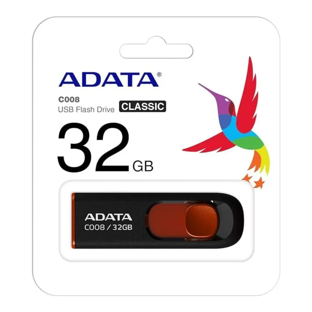 MEMORIA USB ADATA 32 GB NEGRO/ROJO MOD.C008
