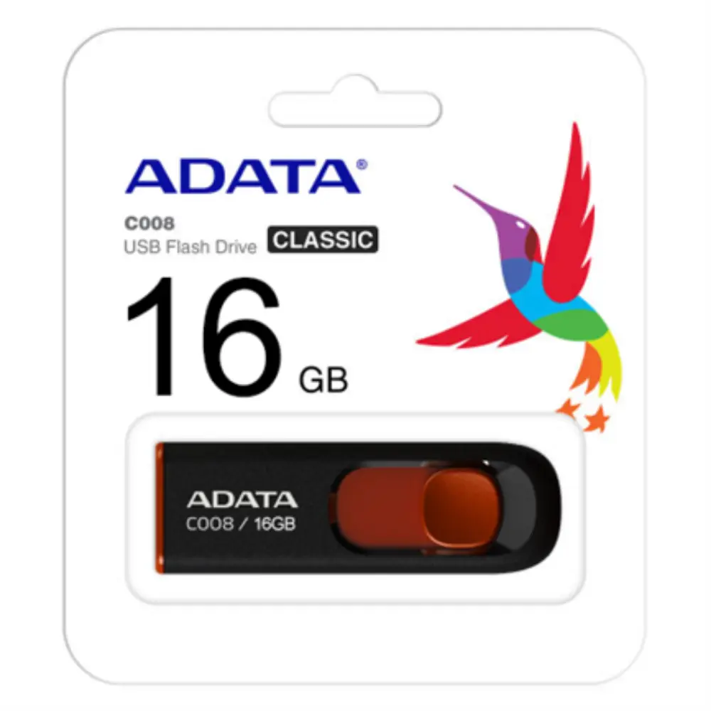 MEMORIA USB ADATA 16 GB NEGRO/ROJO C008