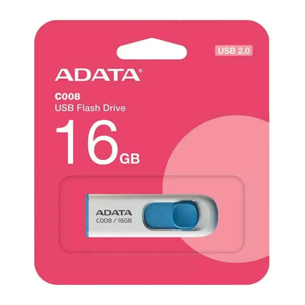 MEMORIA USB ADATA 16 GB BLANCO/AZUL C008