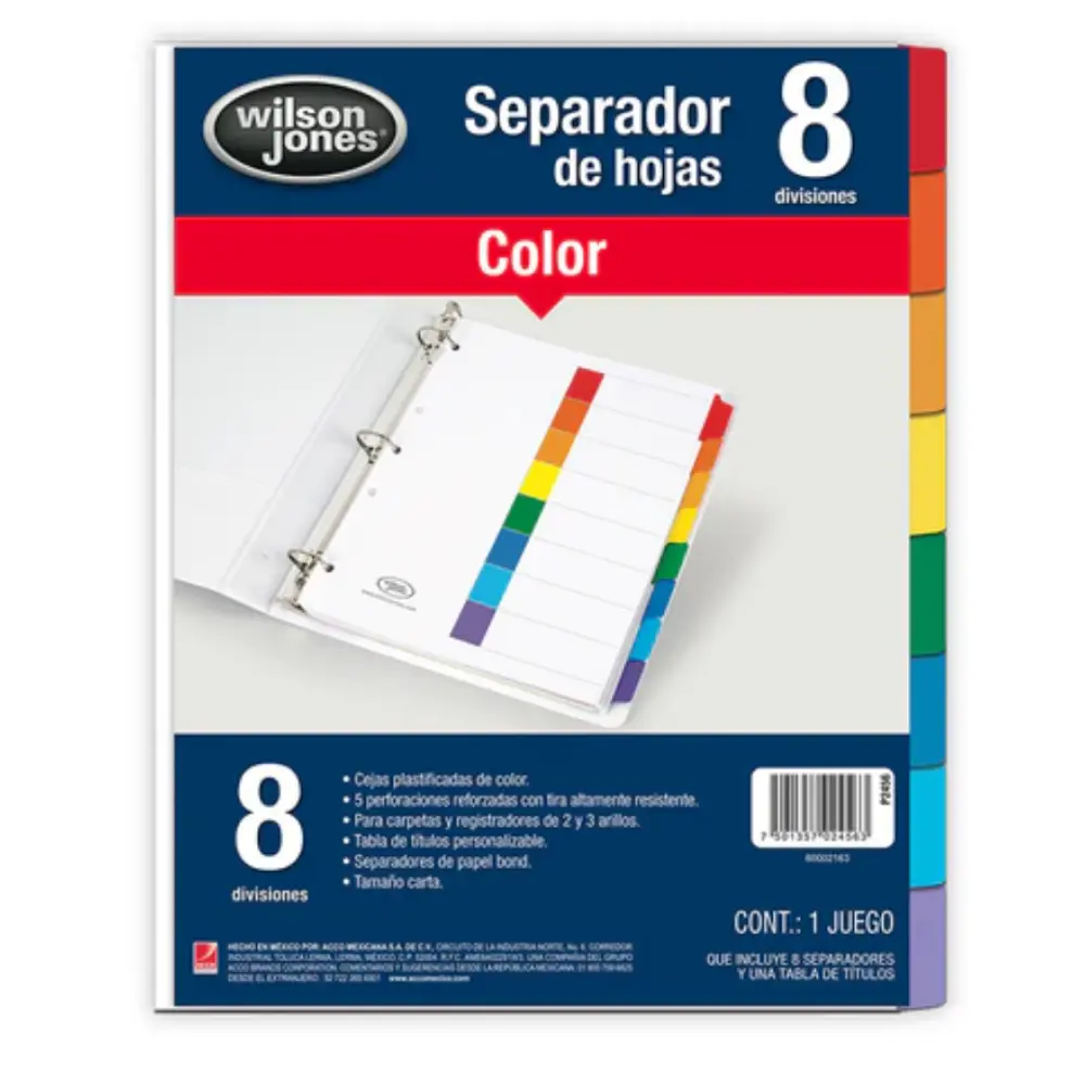 SEPARADOR WILSONJONES P2456 C/8 SEPARADORES