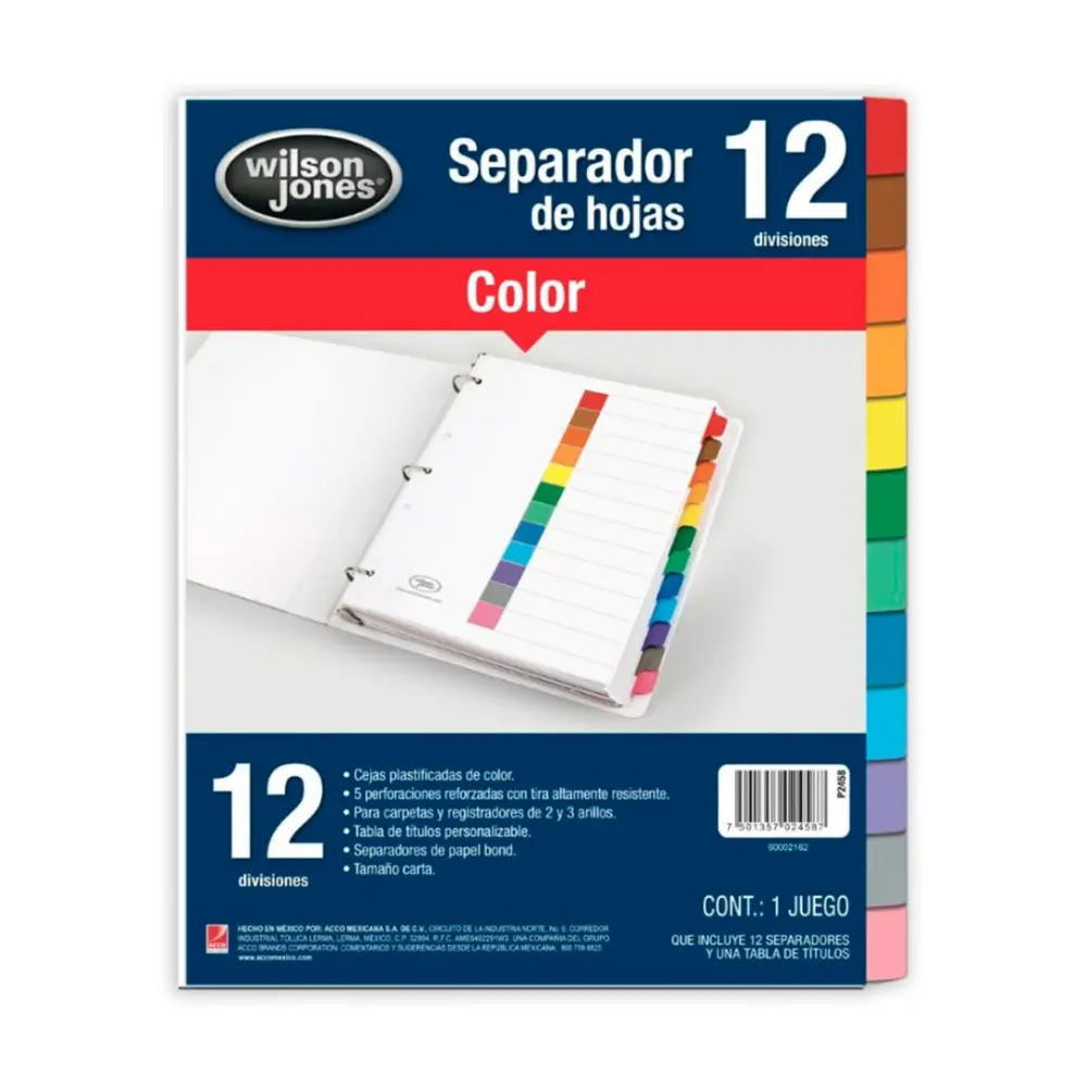 SEPARADOR WILSONJONES P2458 C/12 SEPARADORES