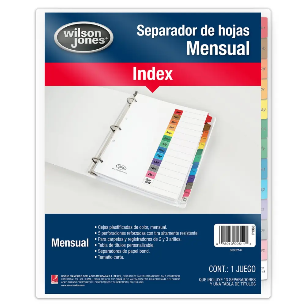 SEPARADOR WILSONJONES INDEX P1368 MENSUAL