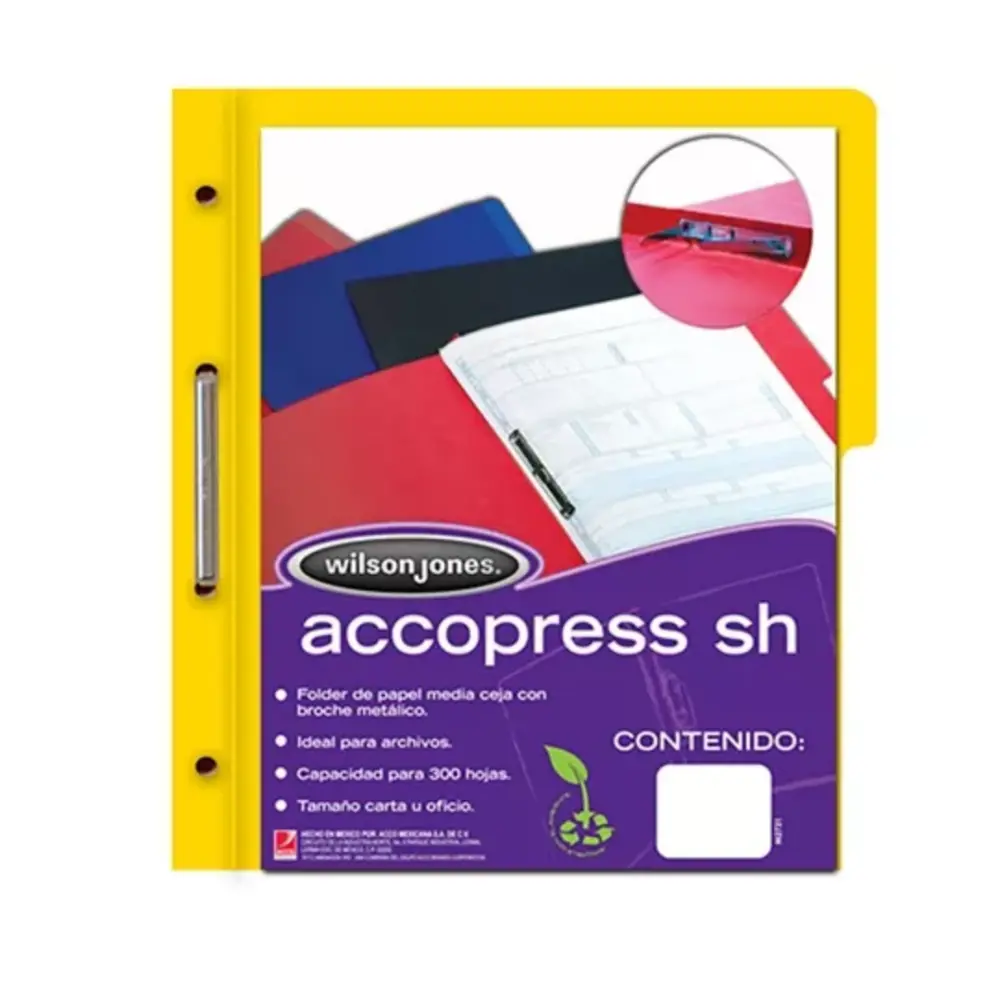 FOLDER ACCOPRESS C/BROCHE CARTA AMARILLO