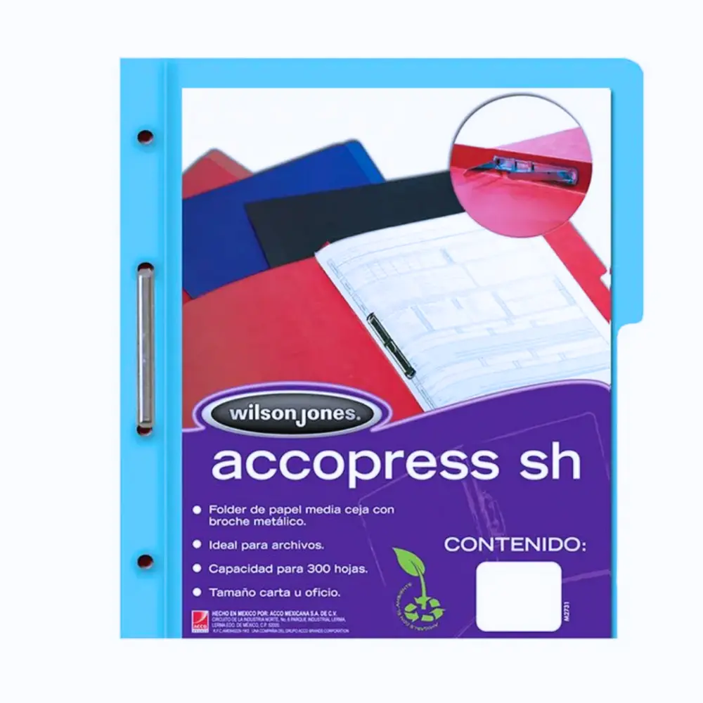 FOLDER ACCOPRESS C/BROCHE CARTA AZUL CLARO